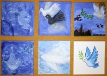 Friedensvögel in Acryl - Workshop Malen und Filzen